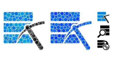 Data Mining Composition Icon of Round Dots Illustrazione stock
