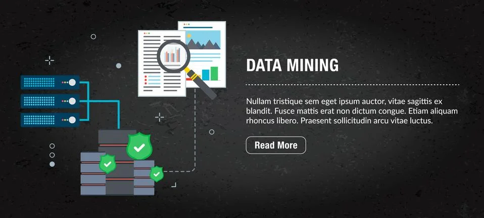Data mining concept banner for internet. Stock Illustration