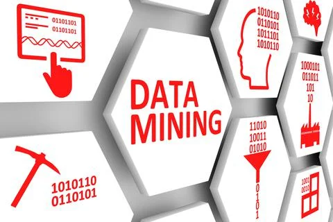 DATA MINING concept cell background 3d illustration Stock Photos