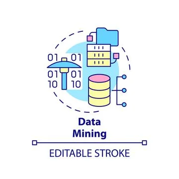 Data mining concept icon Stock Illustration