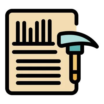 Data mining concept with pickaxe striking bar chart on document 스톡 일러스트