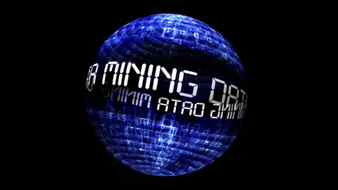 Data mining concept on rotating sphere Stock Footage 158772550