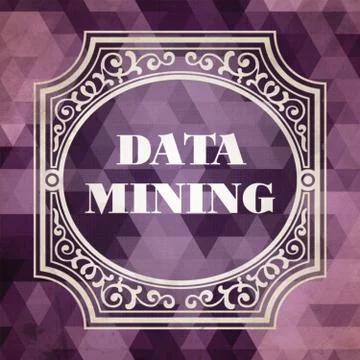 Data Mining Concept. Vintage design. Illustrazione stock