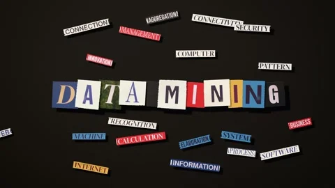 Data mining cut paper collage 3D animation seamless loop Stock Footage 348145739