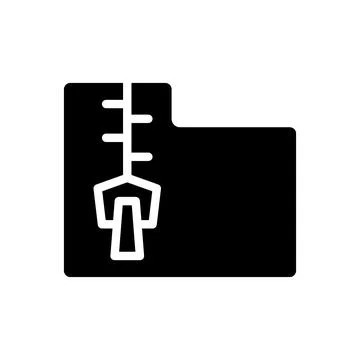 Data mining file archive black glyph icon Illustrazione stock
