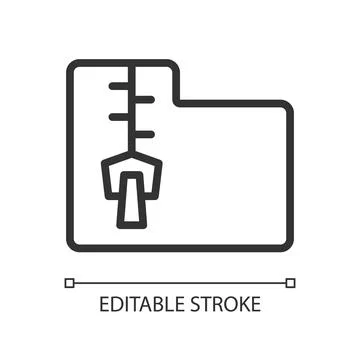 Data mining file archive linear pixel perfect icon Stock Illustration