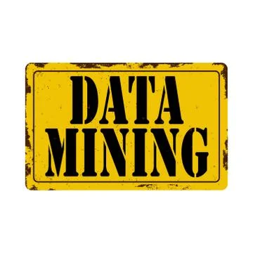 Data mining icon grunge warning sign emblem. Vector Illustration. Detailed. Stock Illustration