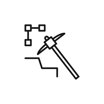 Data Mining icon logo sign vector outline Stock Illustration
