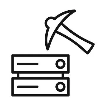 Data Mining icon mark in filled style Stock Illustration