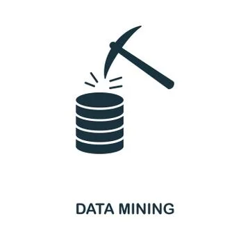 Data Mining icon. Monochrome style design from big data icon collection. UI Illustrazione stock