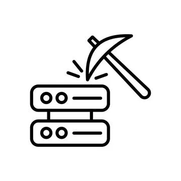 Data mining icon outline set collection or pack Stock Illustration