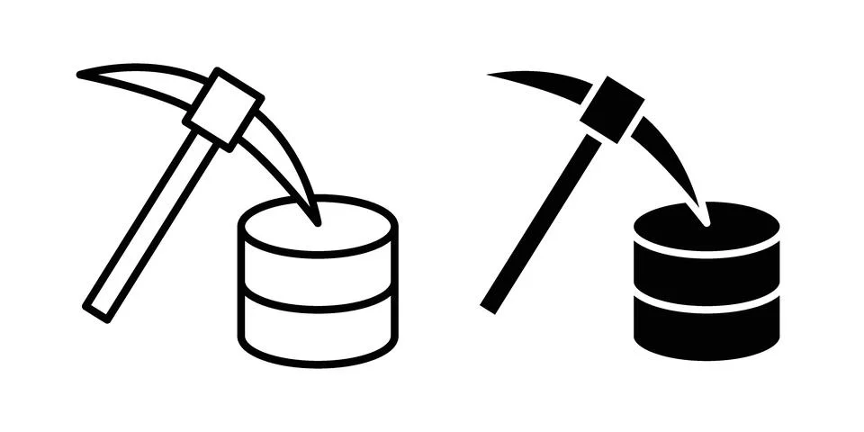 Data mining icon vectors. Illustrations in black Stock Illustration