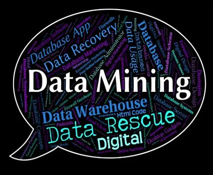 Data Mining Indicates Facts Mined And Fact Illustrazione stock