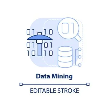 Data mining light blue concept icon Stock Illustration