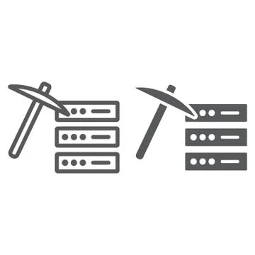 Data mining line and glyph icon Stock Illustration