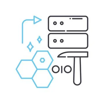 Data mining line icon, outline symbol, vector illustration, concept sign 스톡 일러스트