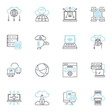 Data mining linear icons set. Analysis, Clustering, Correlation, Decision イラスト素材