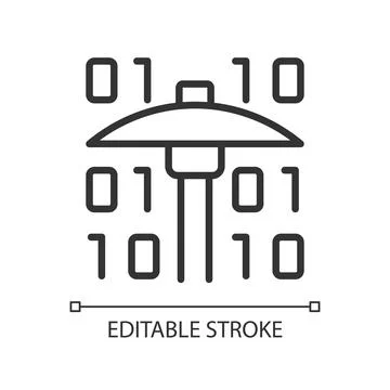 Data mining linear pixel perfect icon Stockillustratie