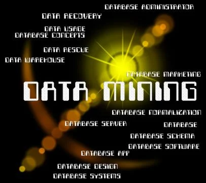 Data Mining Means Bytes Mines And Quarry Stock Illustration
