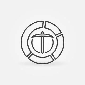Data Mining Pie Chart linear vector concept icon Illustrazione stock