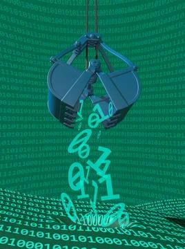 Data Mining Process Illustration depicting data mining of computer informa... Stock Photos