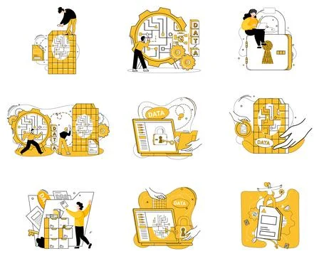 Data mining. Progress is symphony orchestrated by careful application data 库存插图