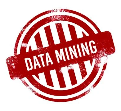 Data mining - red grunge button, stamp Ilustración de archivo