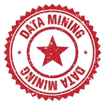 Data mining red grunge round stamp. data mining stamp 스톡 일러스트