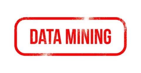 Data mining - red grunge rubber, stamp Stock Illustration