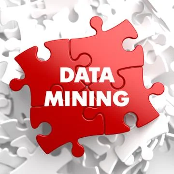 Data Mining on Red Puzzle Illustrazione stock