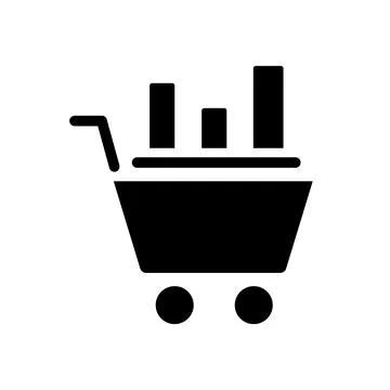 Data mining in retail industry black glyph icon Stock Illustration