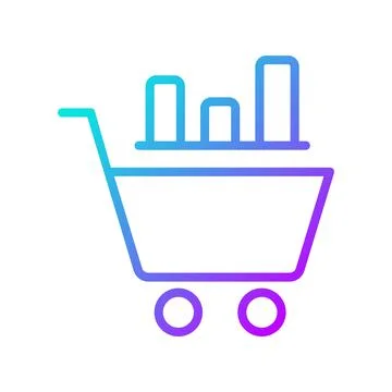 Data mining in retail industry gradient linear vector icon Illustrazione stock