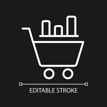 Data mining in retail industry white linear pixel perfect icon for dark theme Stock Illustration