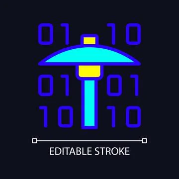 Data mining RGB color pixel perfect icon for dark theme Illustrazione stock