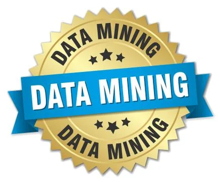 Data mining round isolated gold badge イラスト素材