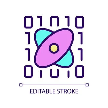 Data mining in science RGB color pixel perfect icon Stock Illustration