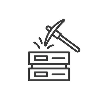 Data Mining Services, icon in line design. Data, mining, services, analytics Stock Illustration