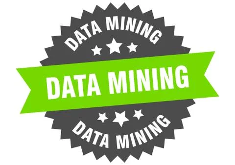 Data mining sign. data mining circular band label. round data mining sticker Stock Illustration