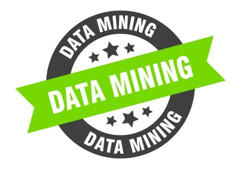Data mining sign. data mining round ribbon sticker. data mining tag Stock Illustration