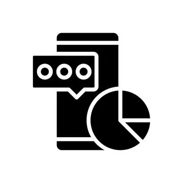 Data mining in social media black glyph icon Stock Illustration