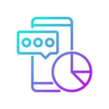 Data mining in social media gradient linear vector icon Stock Illustration