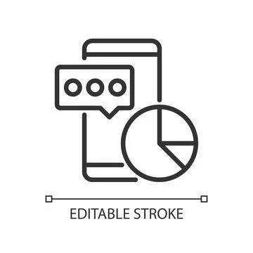 Data mining in social media linear pixel perfect icon Illustrazione stock