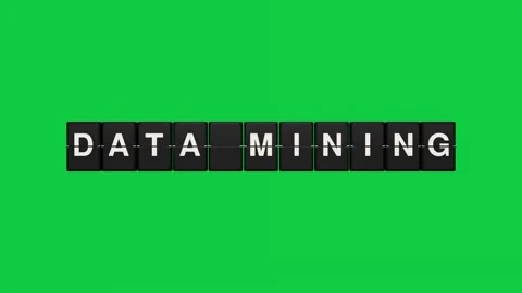 Data mining split flap display board green screen seamless loop Stock Footage 347718488