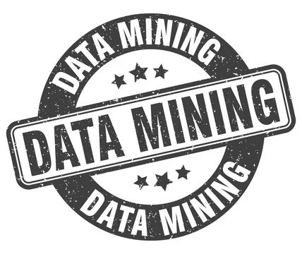 Data mining stamp. data mining label. round grunge sign Stock Illustration