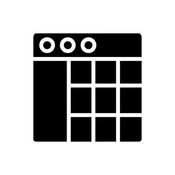 Data mining statistics black glyph icon Stock Illustration