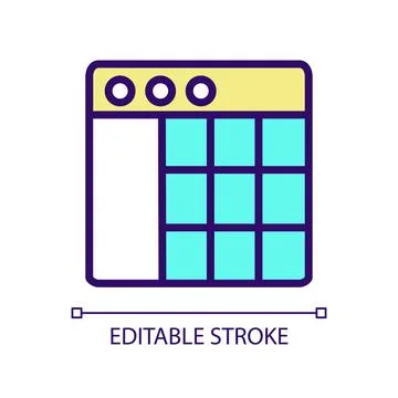 Data mining statistics RGB color pixel perfect icon Stock Illustration