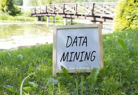 Data Mining symbol. Concept word Data Mining on white chalk blackboard. Bea.. Foto stock