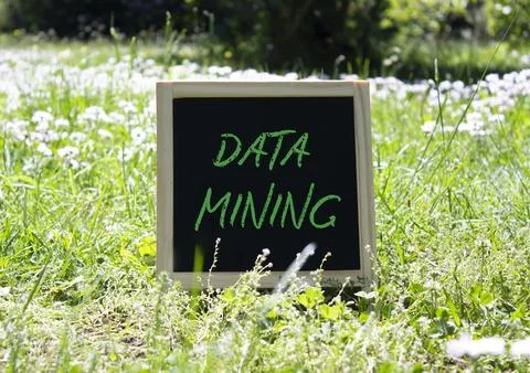 Data Mining symbol. Concept word Data Mining on chalk blackboard. Beautiful m 写真素材