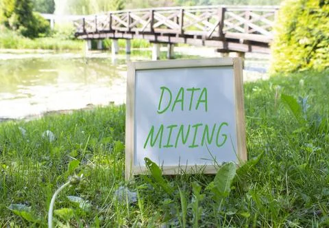 Data Mining symbol. Concept word Data Mining on white chalk blackboard. Bea.. 写真素材