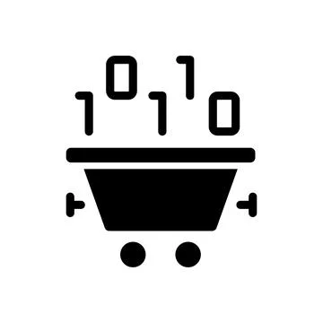 Data mining technology black glyph icon 库存插图